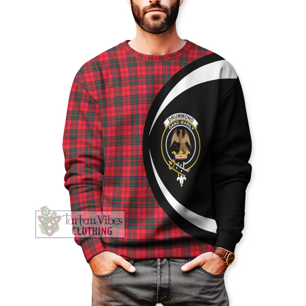 Tartan Vibes Clothing Drummond Modern Tartan Sweatshirt with Family Crest Circle Style