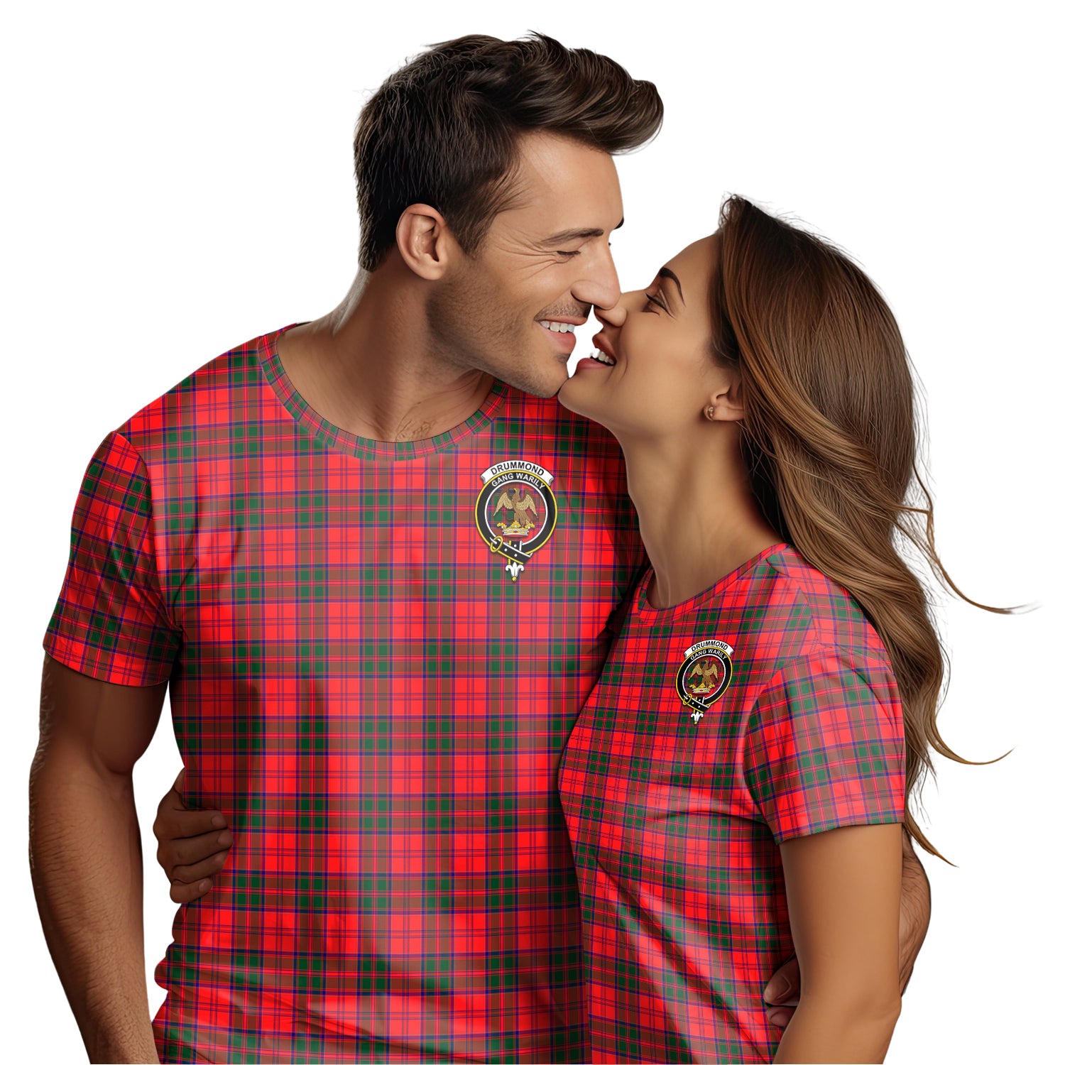 Drummond Modern Tartan T-Shirt with Family Crest - Tartan Vibes Clothing