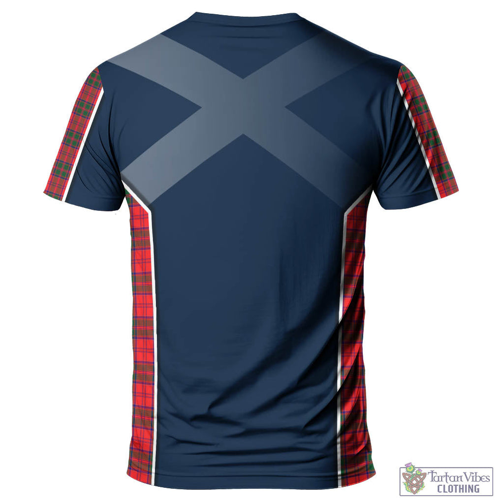 Tartan Vibes Clothing Drummond Modern Tartan T-Shirt with Family Crest and Scottish Thistle Vibes Sport Style