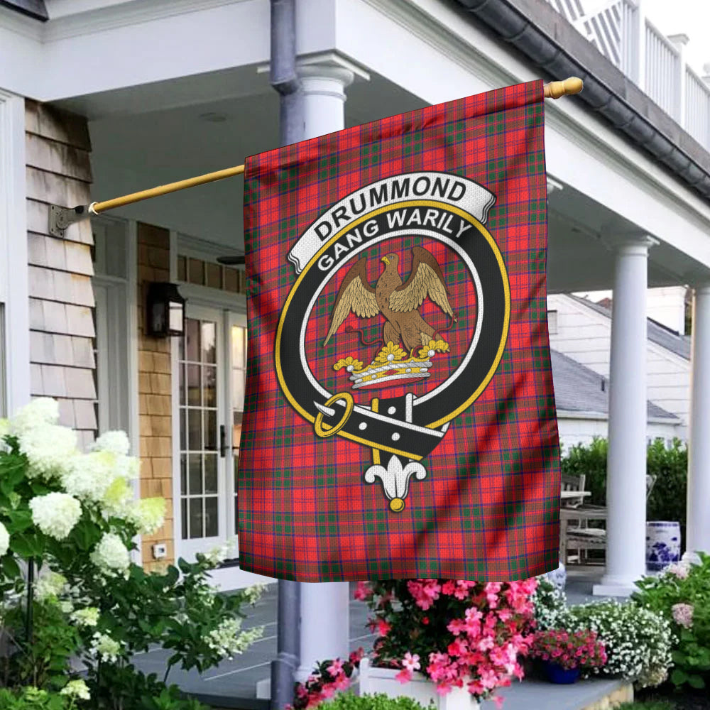 Drummond Modern Tartan Flag with Family Crest - Tartan Vibes Clothing