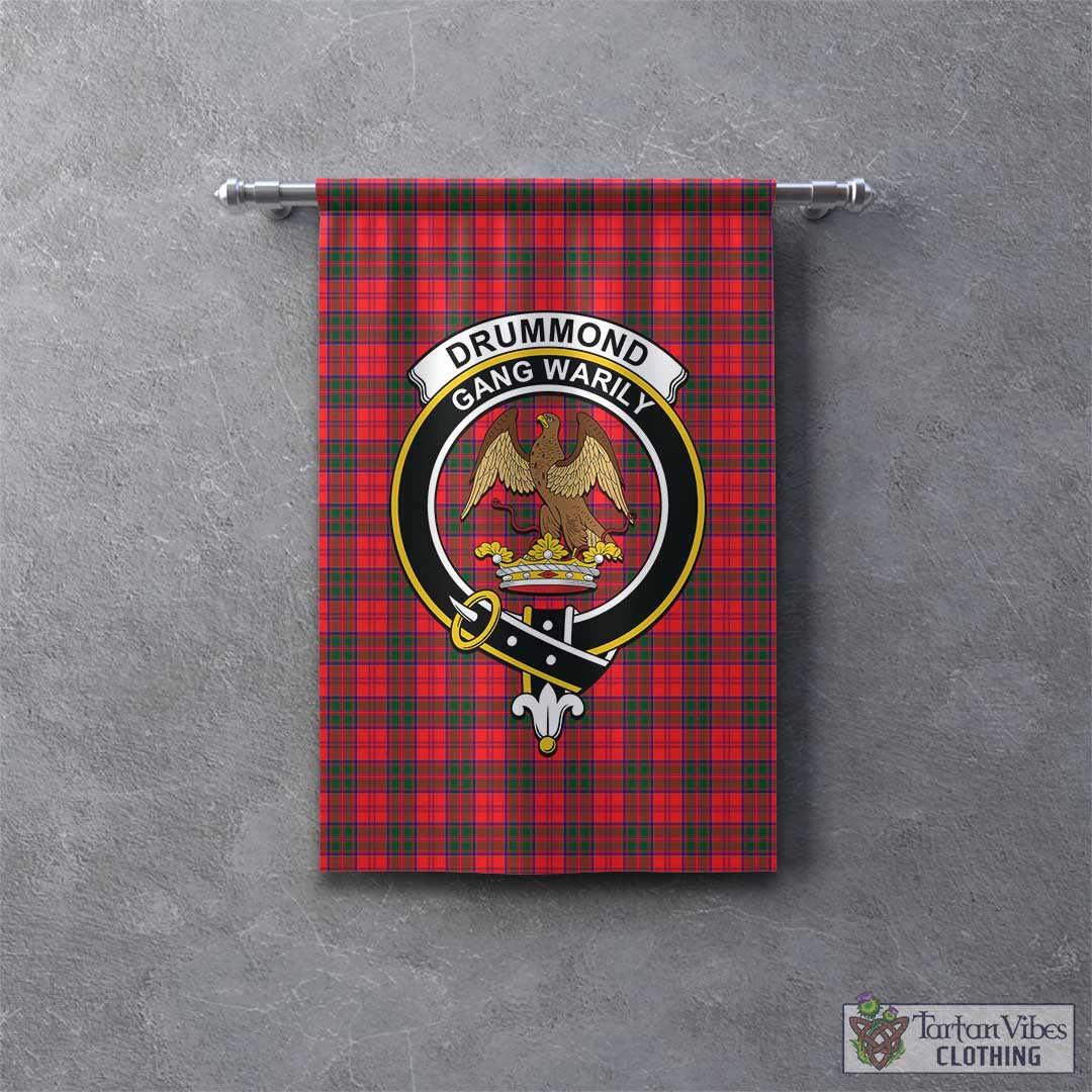 Tartan Vibes Clothing Drummond Modern Tartan Gonfalon, Tartan Banner with Family Crest