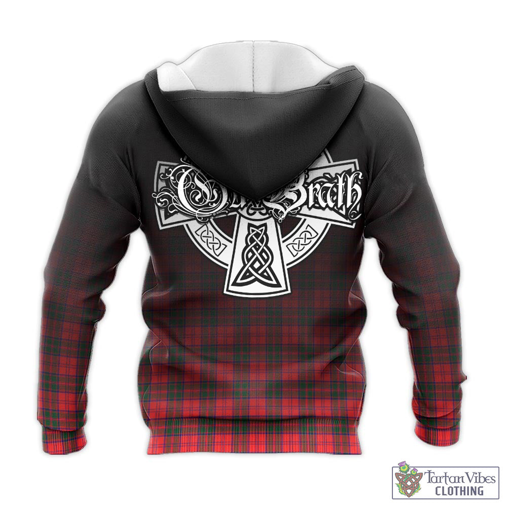 Tartan Vibes Clothing Drummond Modern Tartan Knitted Hoodie Featuring Alba Gu Brath Family Crest Celtic Inspired