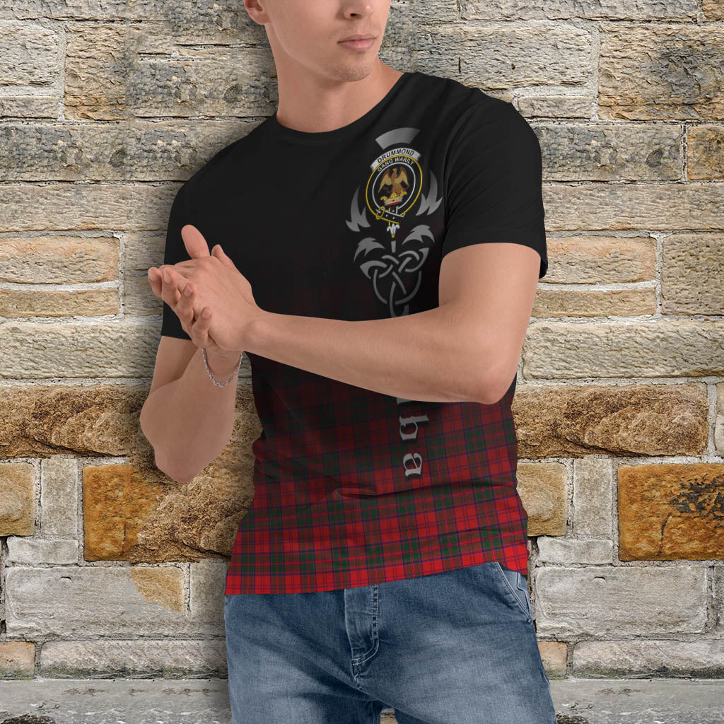 Tartan Vibes Clothing Drummond Modern Tartan T-Shirt Featuring Alba Gu Brath Family Crest Celtic Inspired