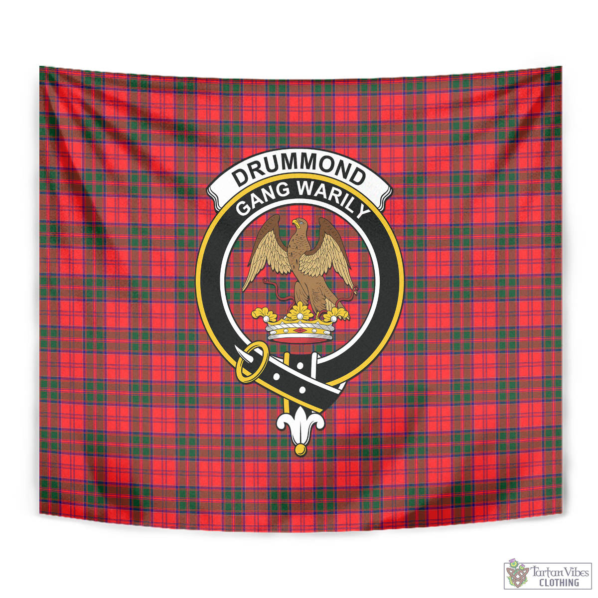 Tartan Vibes Clothing Drummond Modern Tartan Tapestry Wall Hanging and Home Decor for Room with Family Crest