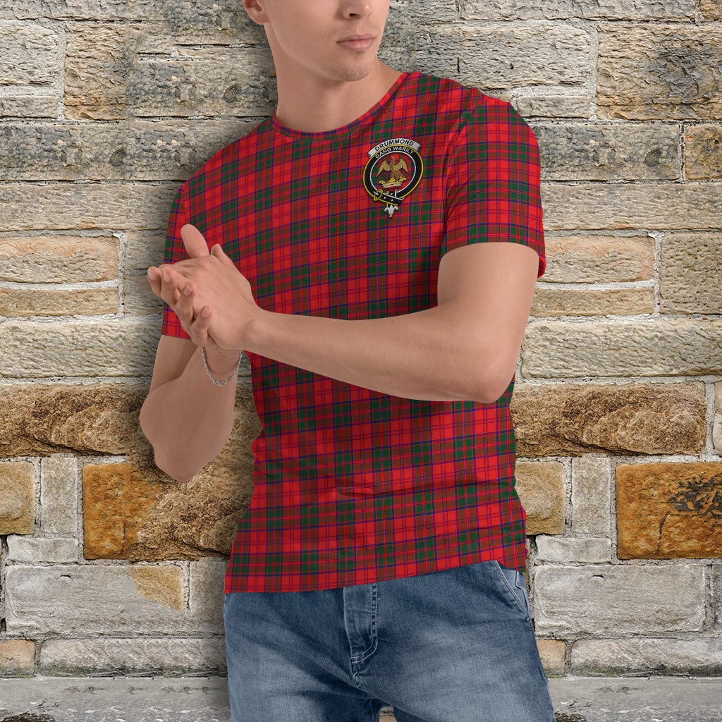 Drummond Modern Tartan T-Shirt with Family Crest - Tartan Vibes Clothing