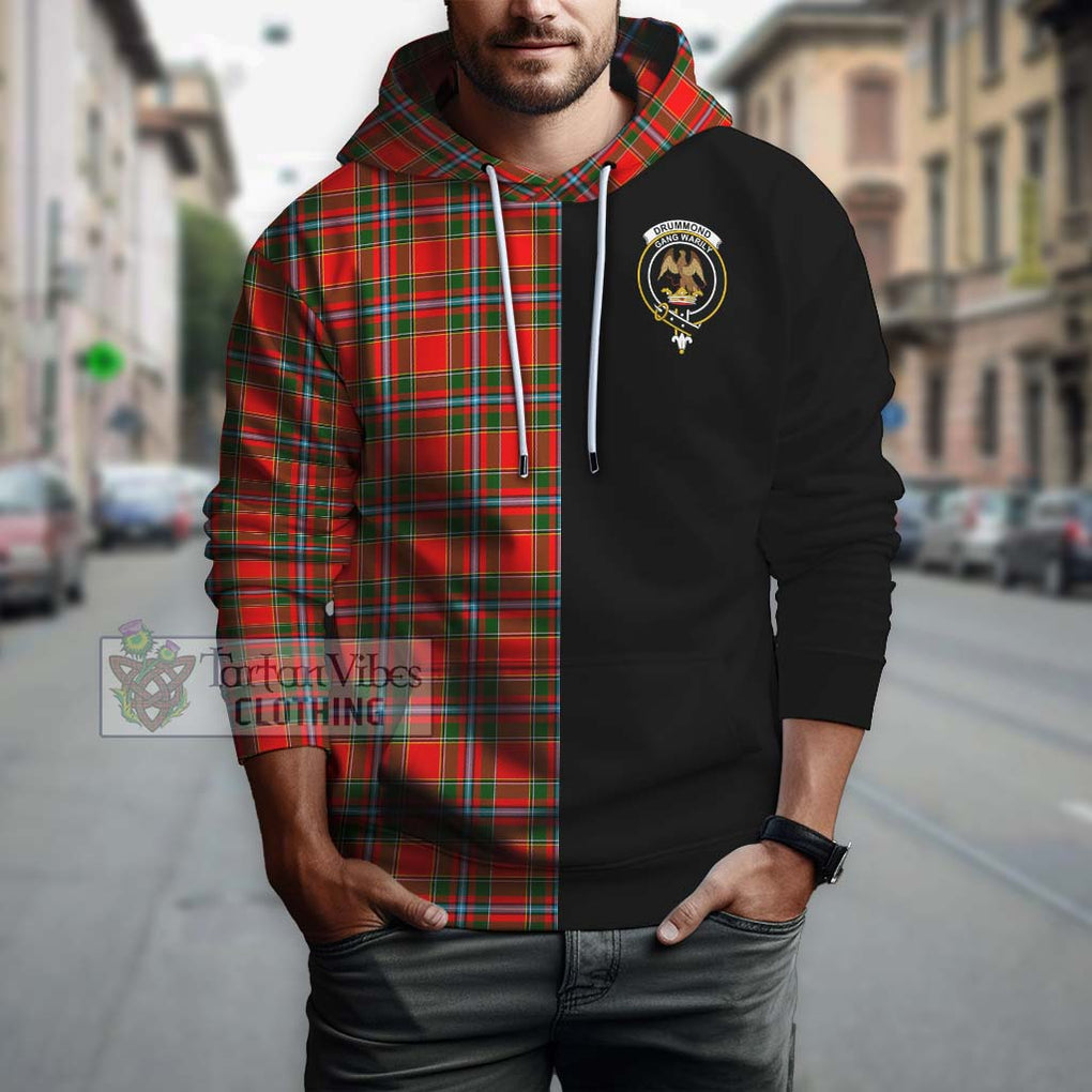 Drummond of Perth Tartan Hoodie with Family Crest and Half Of Me Style Zip Hoodie - Tartanvibesclothing Shop