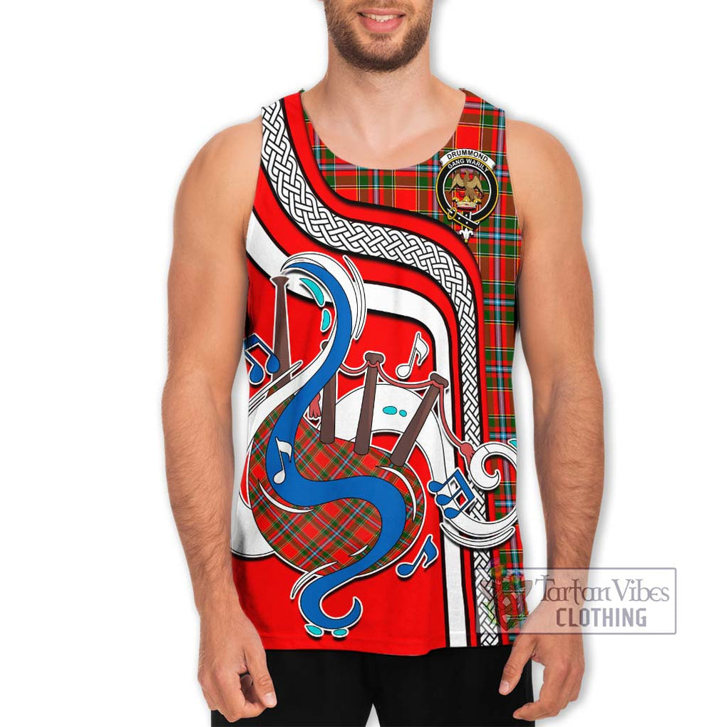 Drummond of Perth Tartan Men's Tank Top with Epic Bagpipe Style Men - Tartanvibesclothing Shop