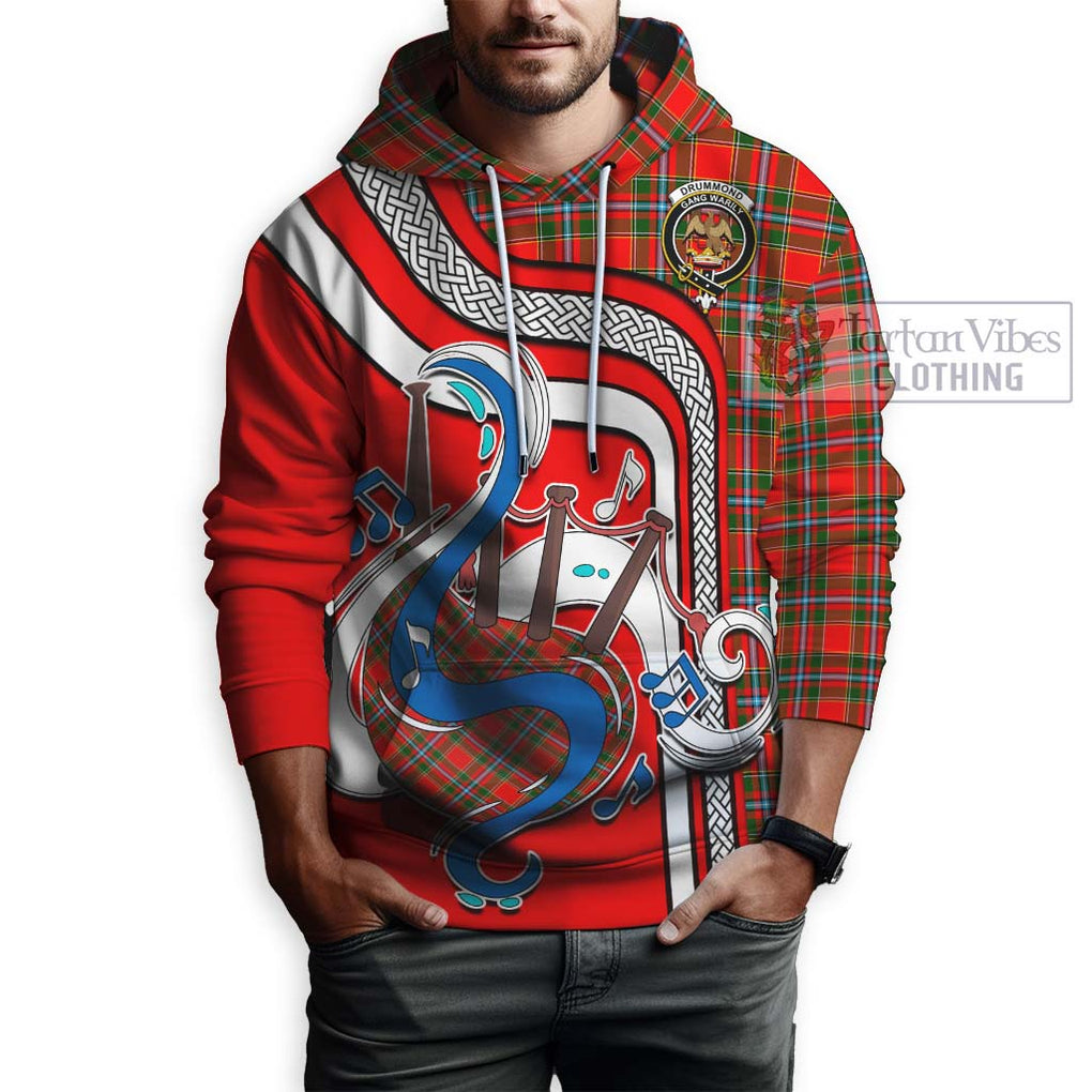 Drummond of Perth Tartan Hoodie with Epic Bagpipe Style Zip Hoodie - Tartanvibesclothing Shop