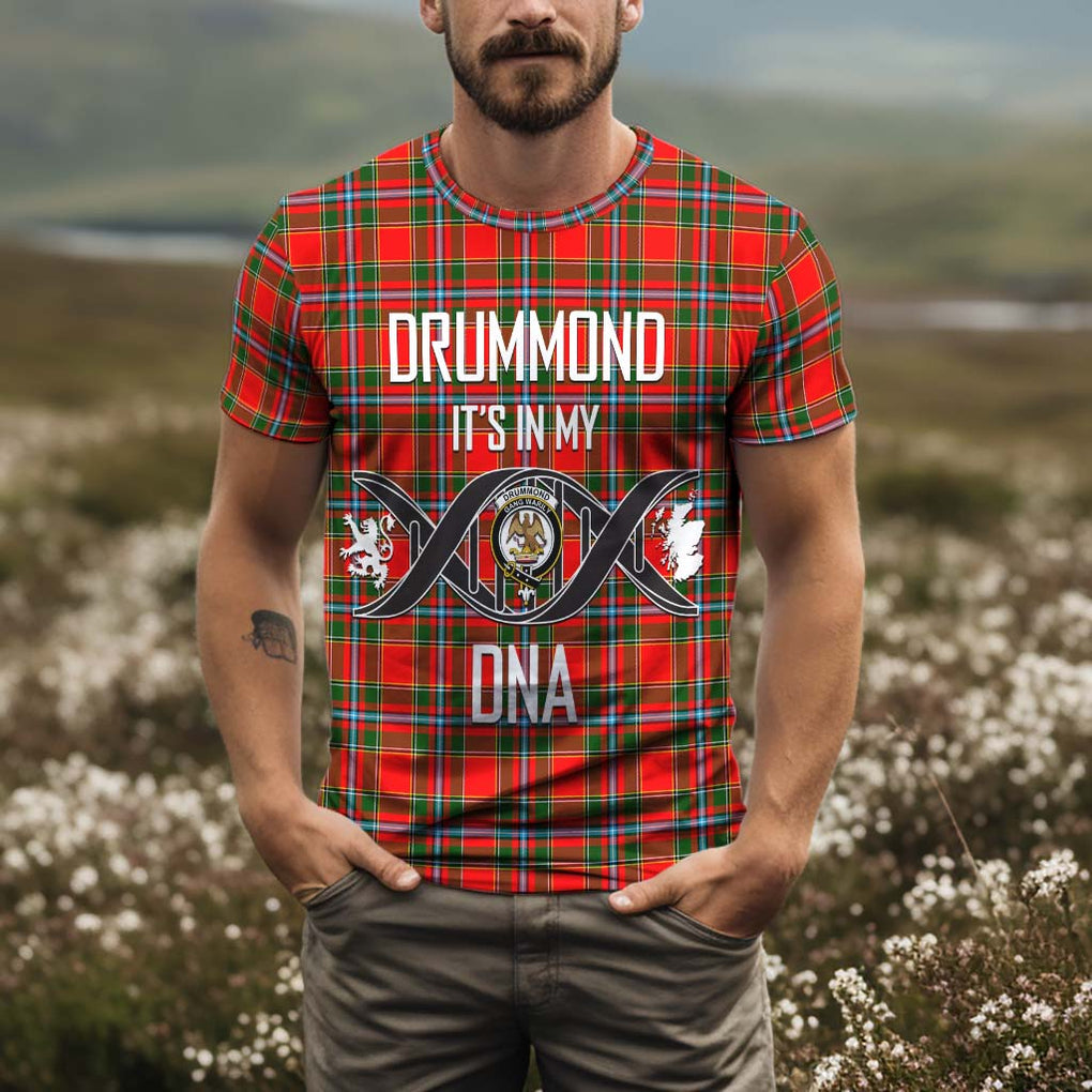 Drummond of Perth Tartan T-Shirt with Family Crest DNA In Me Style Kid's Shirt - Tartan Vibes Clothing