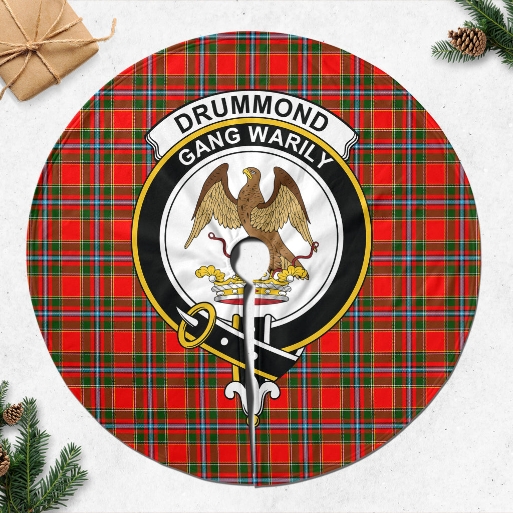 Drummond of Perth Tartan Christmas Tree Skirt with Family Crest - Tartanvibesclothing