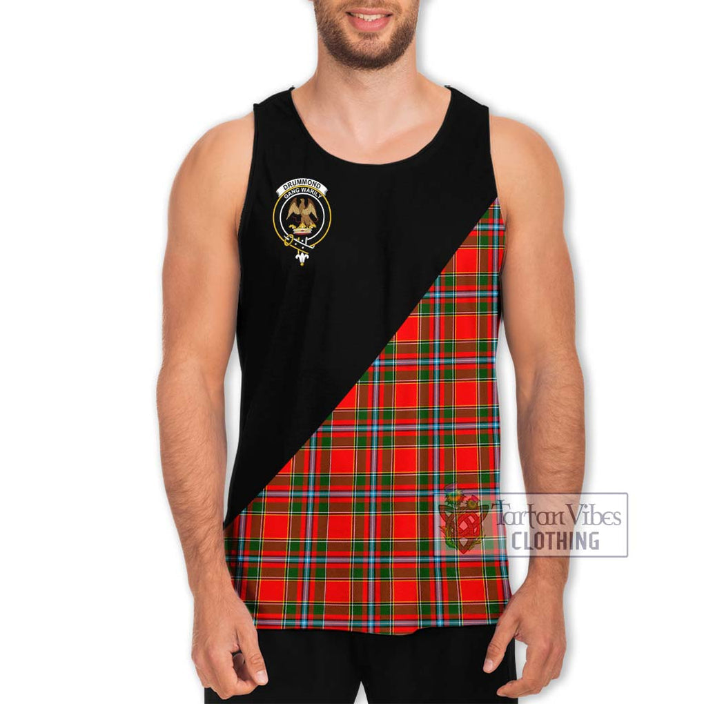 Drummond of Perth Tartan Men's Tank Top with Family Crest and Military Logo Style Men - Tartanvibesclothing Shop