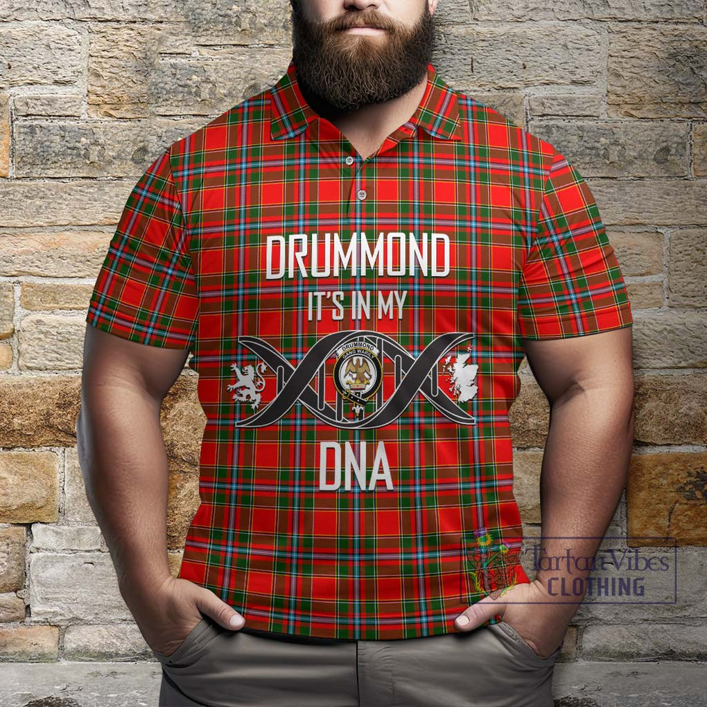 Drummond of Perth Tartan Polo Shirt with Family Crest DNA In Me Style Kid - Tartanvibesclothing Shop