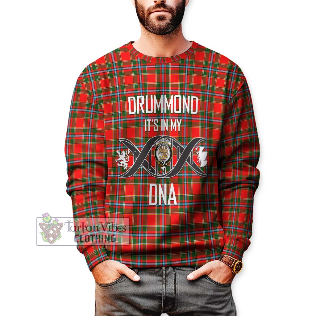 Tartan Vibes Clothing Drummond of Perth Tartan Sweatshirt with Family Crest DNA In Me Style