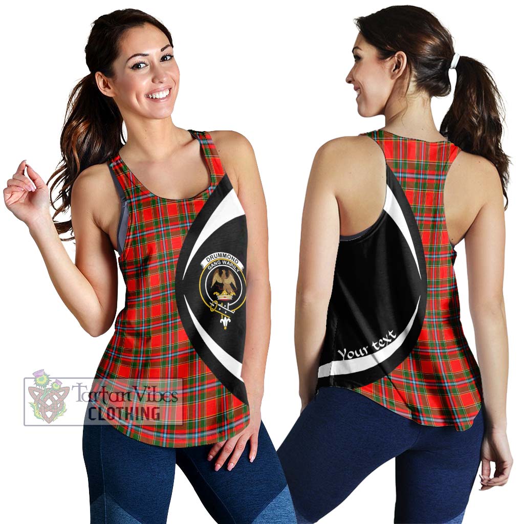 Drummond of Perth Tartan Women's Racerback Tanks with Family Crest Circle Style 4XL - Tartan Vibes Clothing