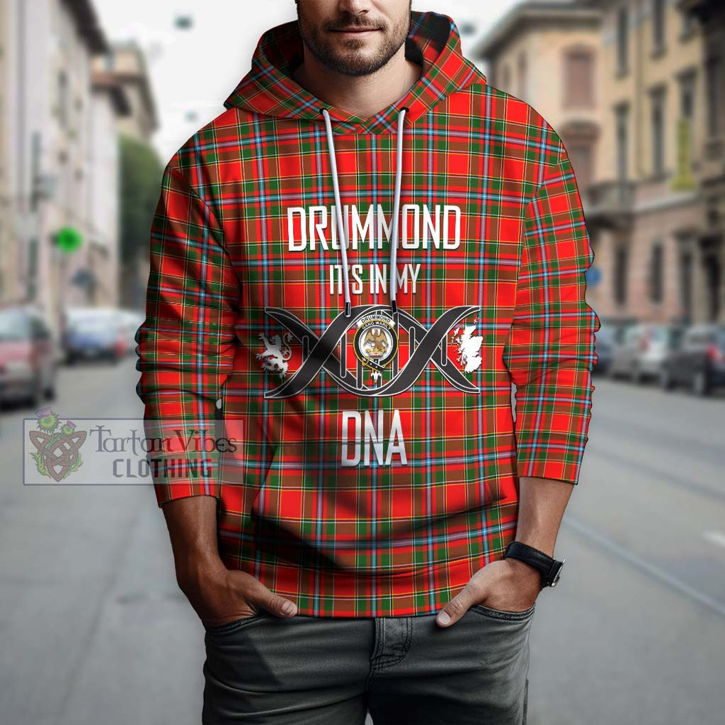 Drummond of Perth Tartan Hoodie with Family Crest DNA In Me Style Pullover Hoodie - Tartanvibesclothing Shop