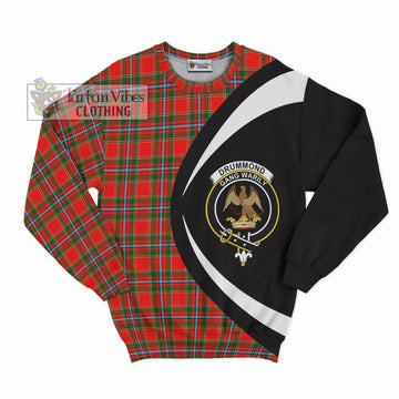 Drummond of Perth Tartan Sweatshirt with Family Crest Circle Style