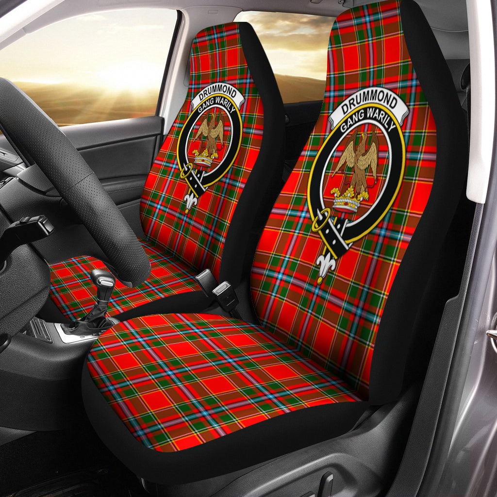 Drummond of Perth Tartan Car Seat Cover with Family Crest One Size - Tartanvibesclothing