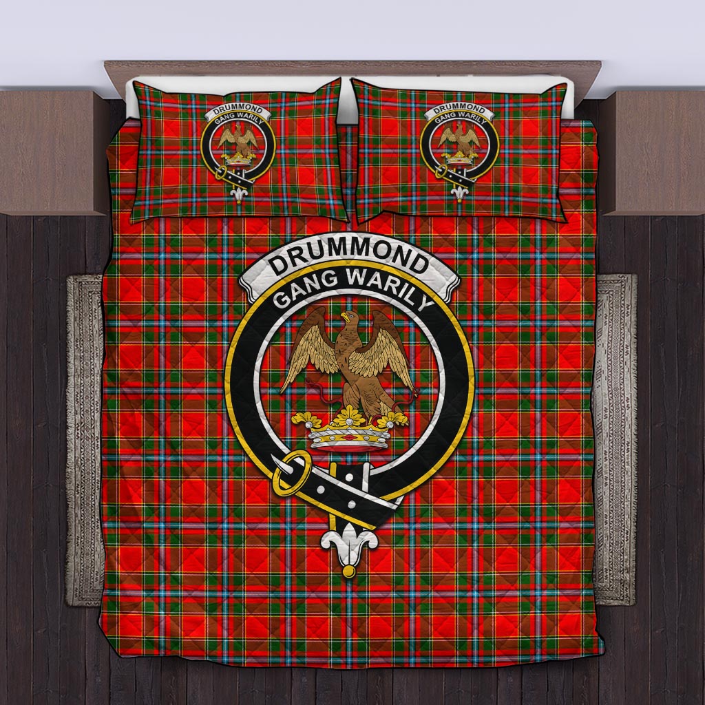 Drummond of Perth Tartan Quilt Bed Set with Family Crest Twin - Tartan Vibes Clothing