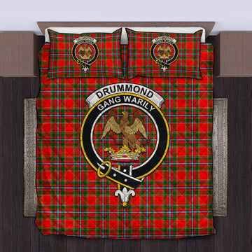 Drummond of Perth Tartan Quilt Bed Set with Family Crest