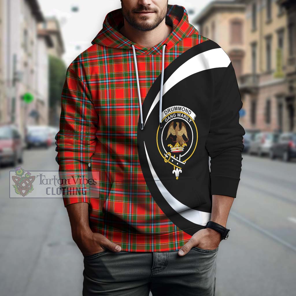 Tartan Vibes Clothing Drummond of Perth Tartan Hoodie with Family Crest Circle Style