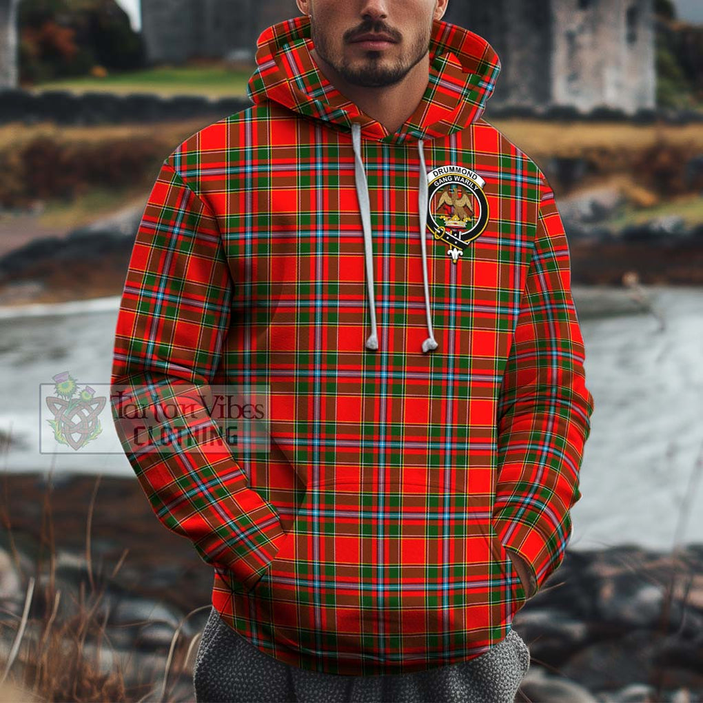 Drummond of Perth Tartan Cotton Hoodie with Family Crest Pullover Hoodie XS - Tartan Vibes Clothing