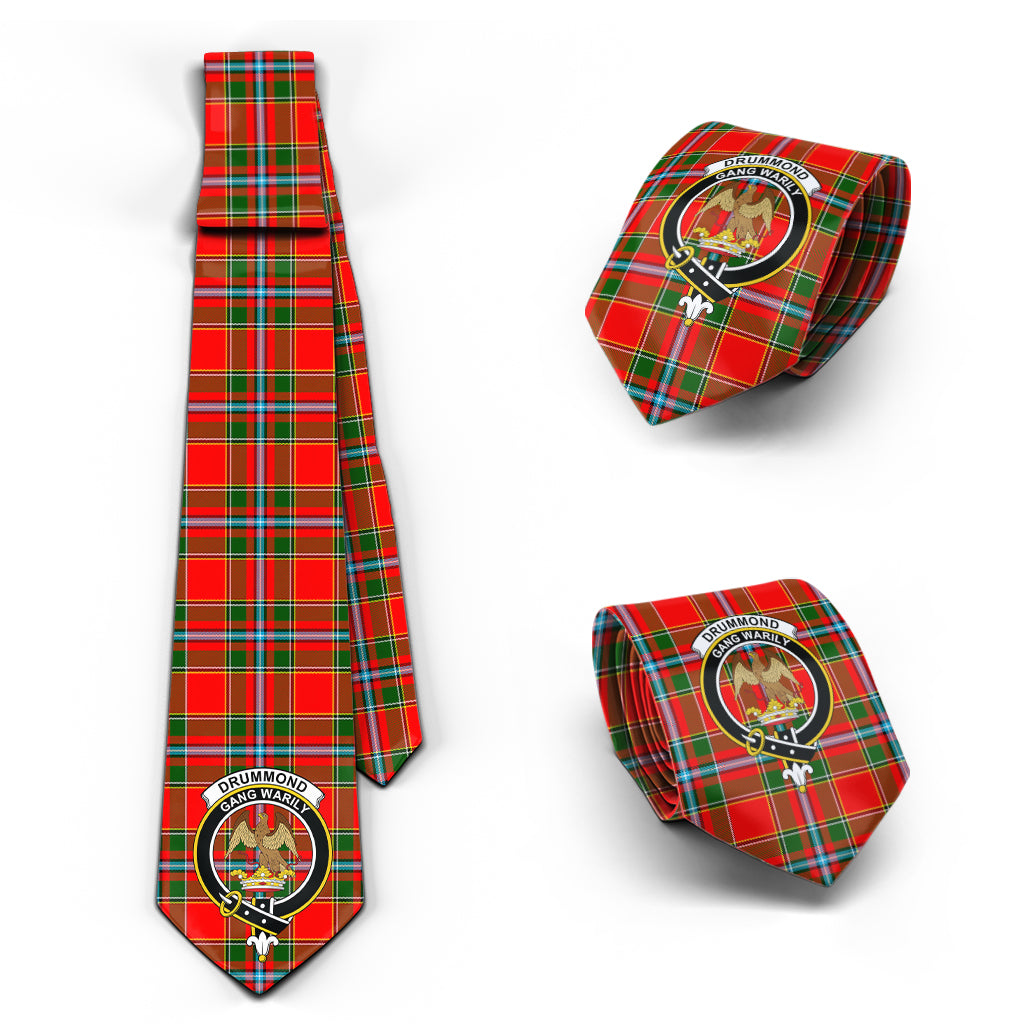 Drummond of Perth Tartan Classic Necktie with Family Crest Necktie One Size - Tartan Vibes Clothing