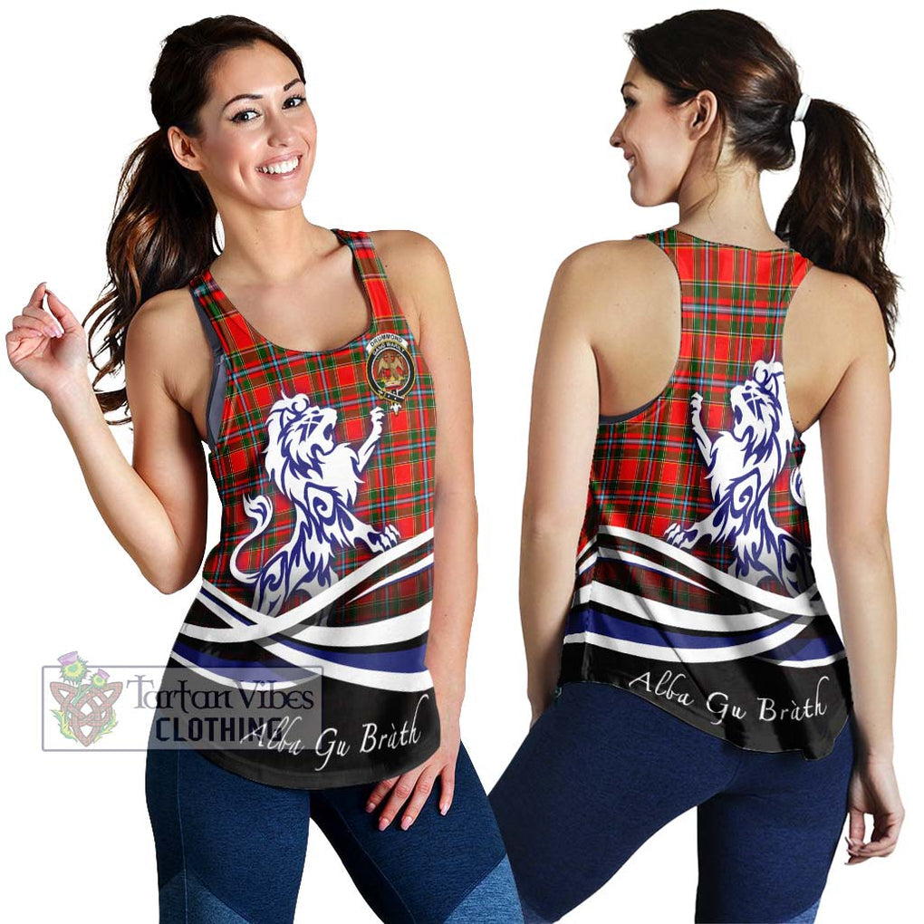 Drummond of Perth Tartan Women's Racerback Tanks with Alba Gu Brath Regal Lion Emblem 4XL - Tartanvibesclothing Shop