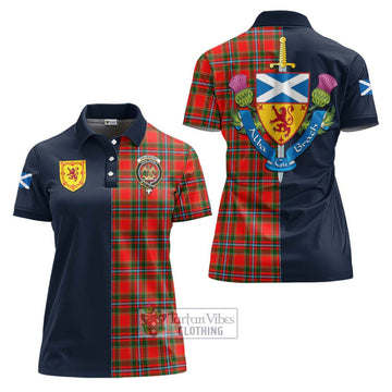 Drummond of Perth Tartan Women's Polo Shirt Alba with Scottish Lion Royal Arm Half Style