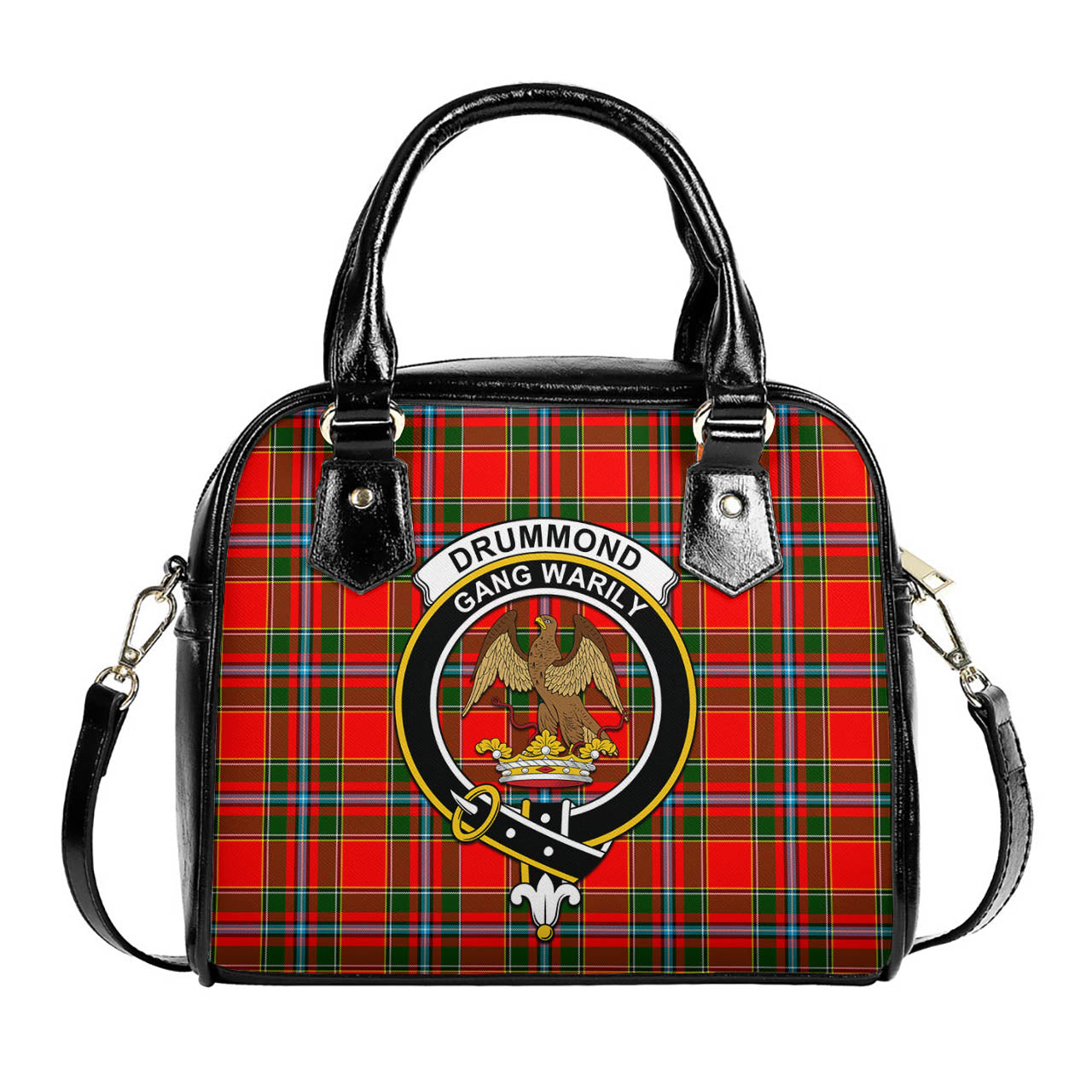 Drummond of Perth Tartan Shoulder Handbags with Family Crest One Size 6*25*22 cm - Tartanvibesclothing