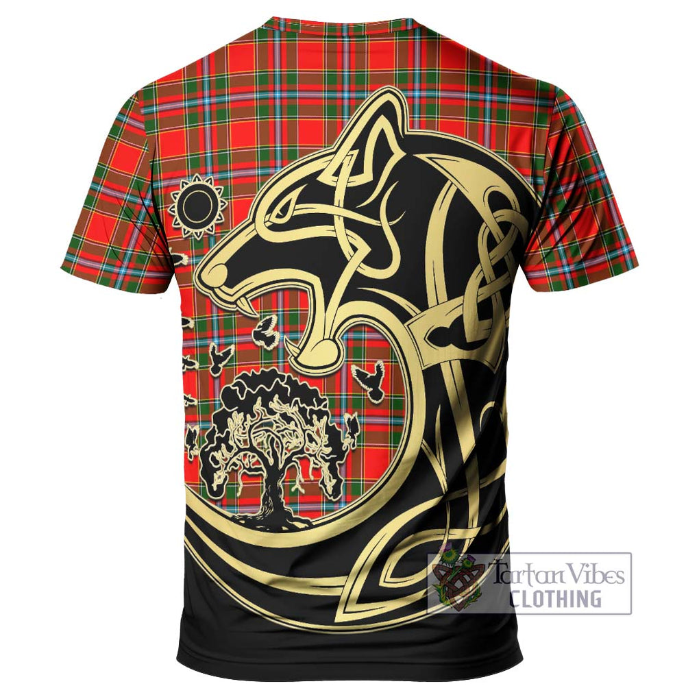 Drummond of Perth Tartan T-Shirt with Family Crest Celtic Wolf Style - Tartan Vibes Clothing