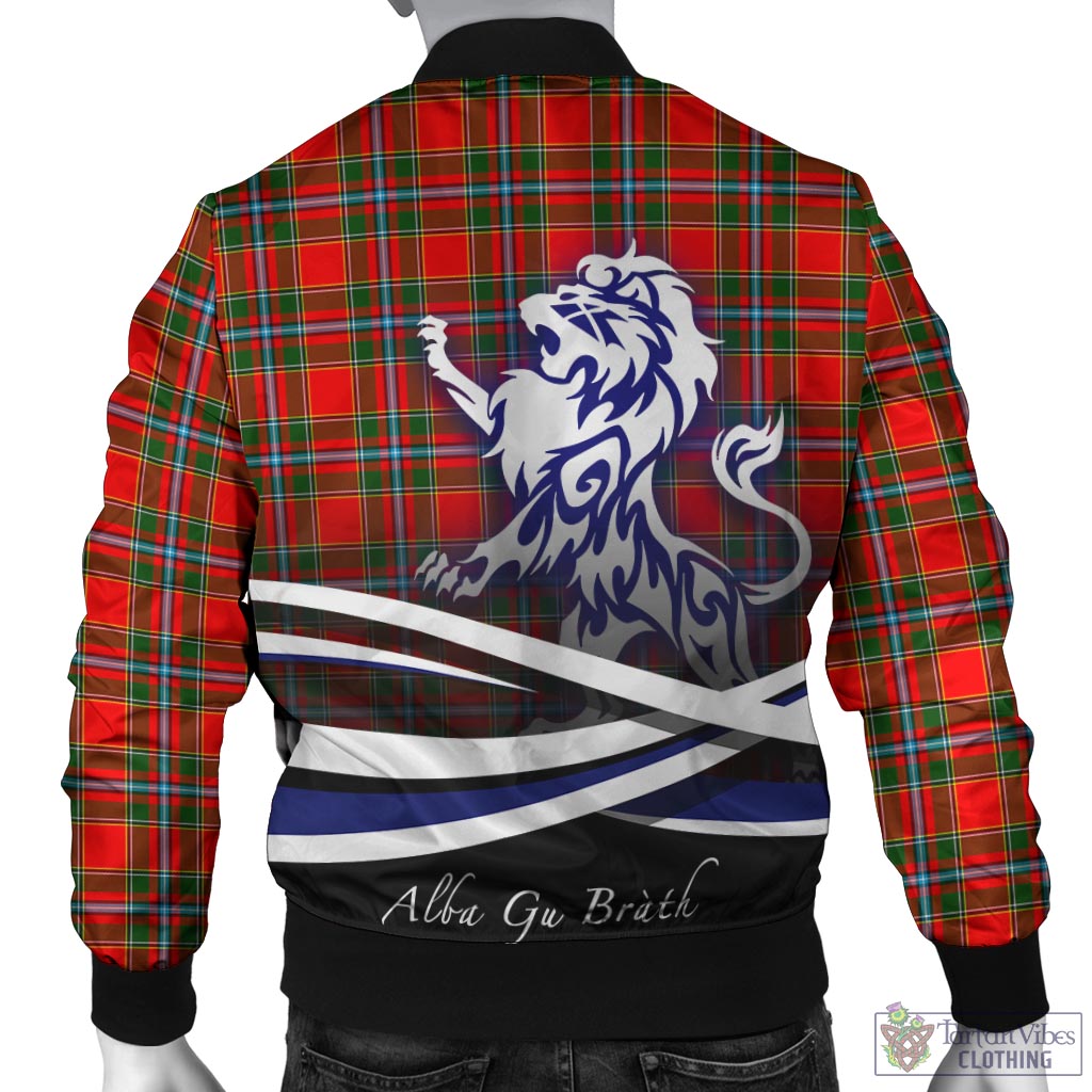 Tartan Vibes Clothing Drummond of Perth Tartan Bomber Jacket with Alba Gu Brath Regal Lion Emblem