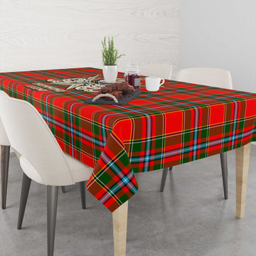 Drummond of Perth Tartan Tablecloth with Clan Crest and the Golden Sword of Courageous Legacy