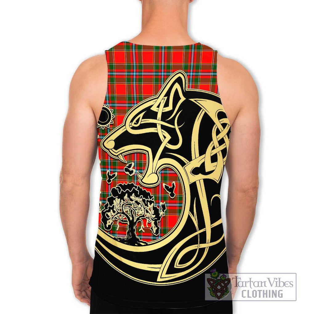 Drummond of Perth Tartan Men's Tank Top with Family Crest Celtic Wolf Style - Tartan Vibes Clothing