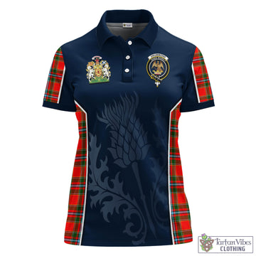 Drummond of Perth Tartan Women's Polo Shirt with Family Crest and Scottish Thistle Vibes Sport Style