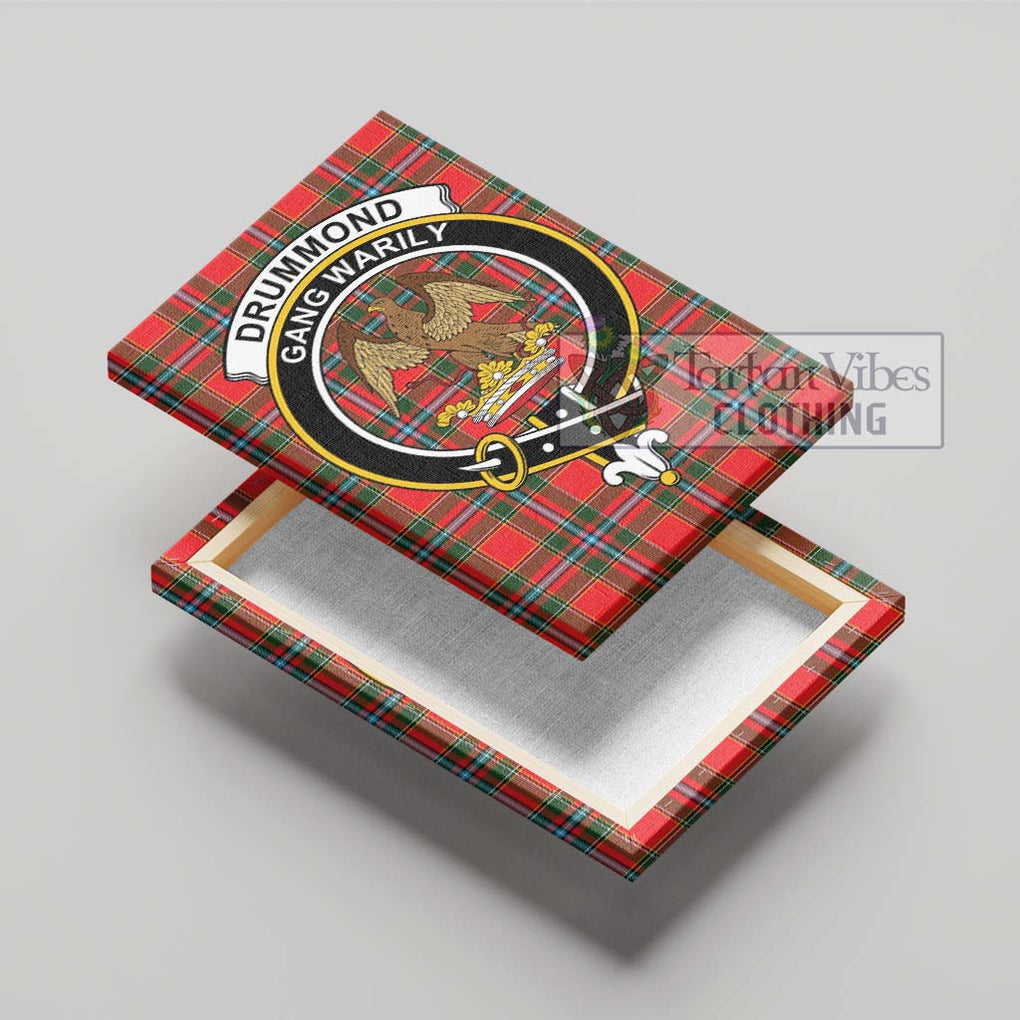 Drummond of Perth Tartan Canvas Print Wall Art with Family Crest - Tartan Vibes Clothing