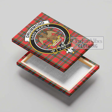 Drummond of Perth Tartan Canvas Print Wall Art with Family Crest