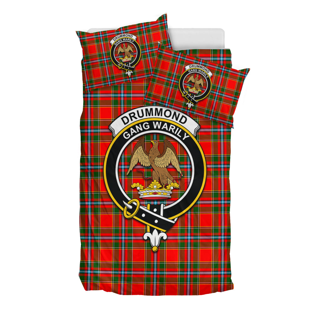 Drummond of Perth Tartan Bedding Set with Family Crest - Tartan Vibes Clothing