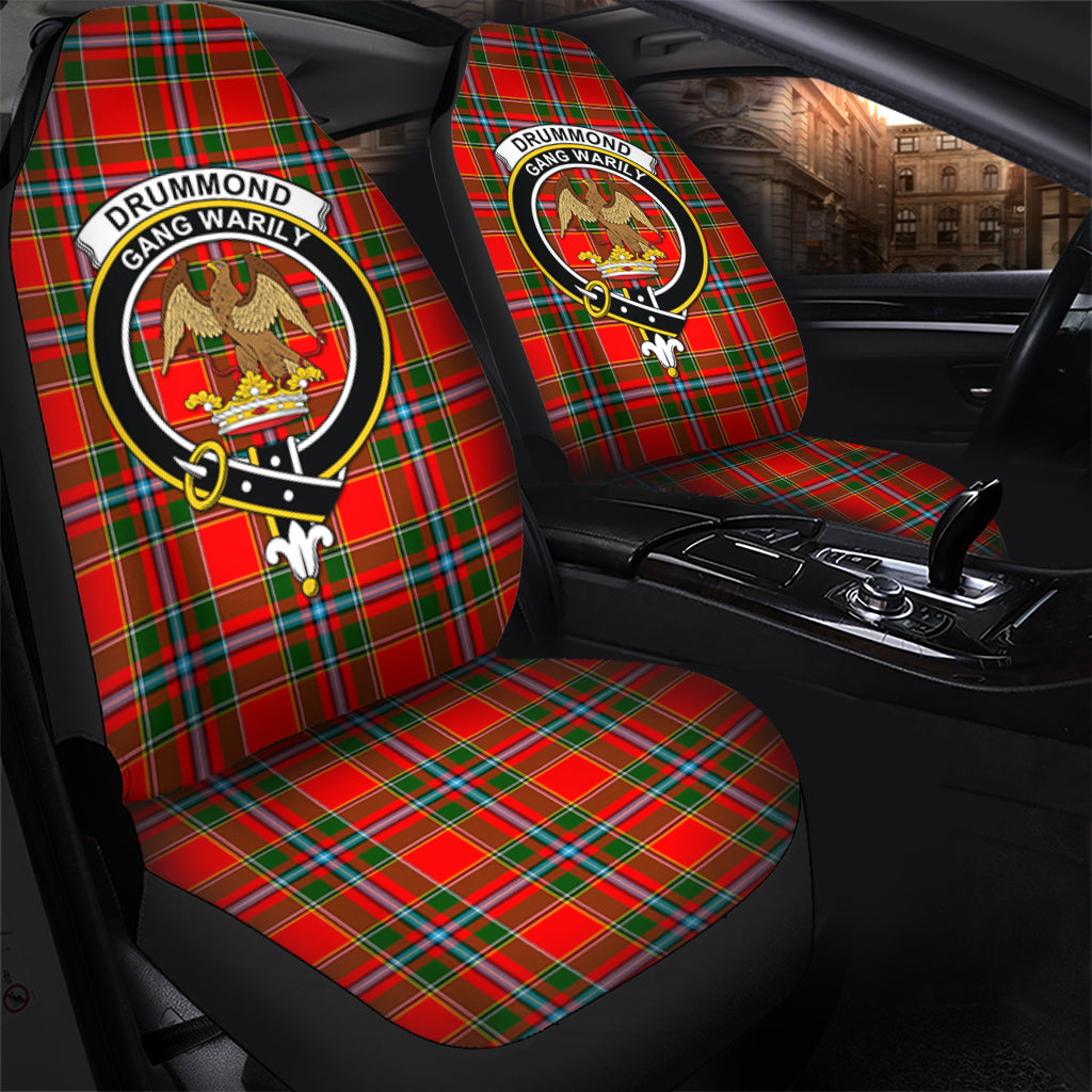 Drummond of Perth Tartan Car Seat Cover with Family Crest - Tartanvibesclothing