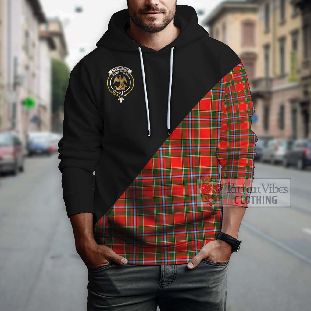 Drummond of Perth Tartan Hoodie with Family Crest and Military Logo Style - Tartanvibesclothing Shop