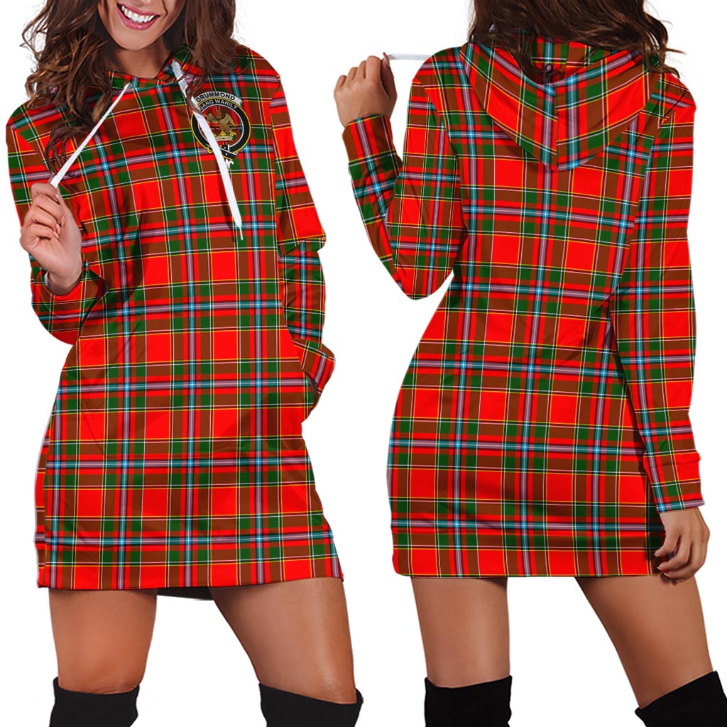 Drummond of Perth Tartan Hoodie Dress with Family Crest - Tartan Vibes Clothing