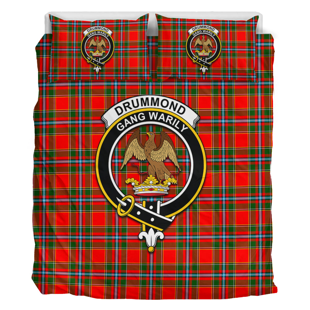 Drummond of Perth Tartan Bedding Set with Family Crest - Tartan Vibes Clothing