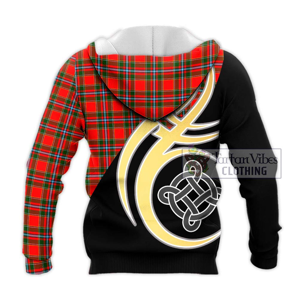 Drummond of Perth Tartan Knitted Hoodie with Family Crest and Celtic Symbol Style - Tartan Vibes Clothing