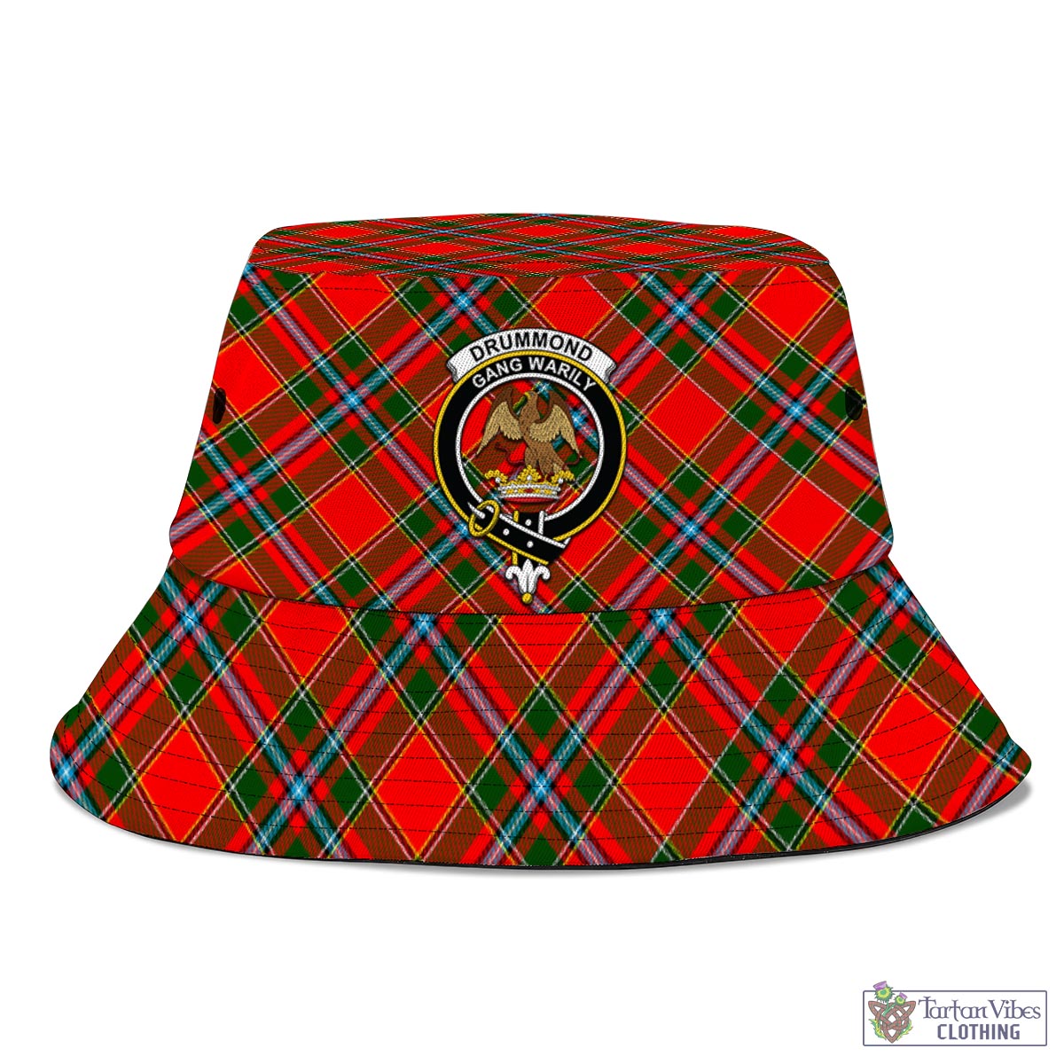 Tartan Vibes Clothing Drummond of Perth Tartan Bucket Hat with Family Crest