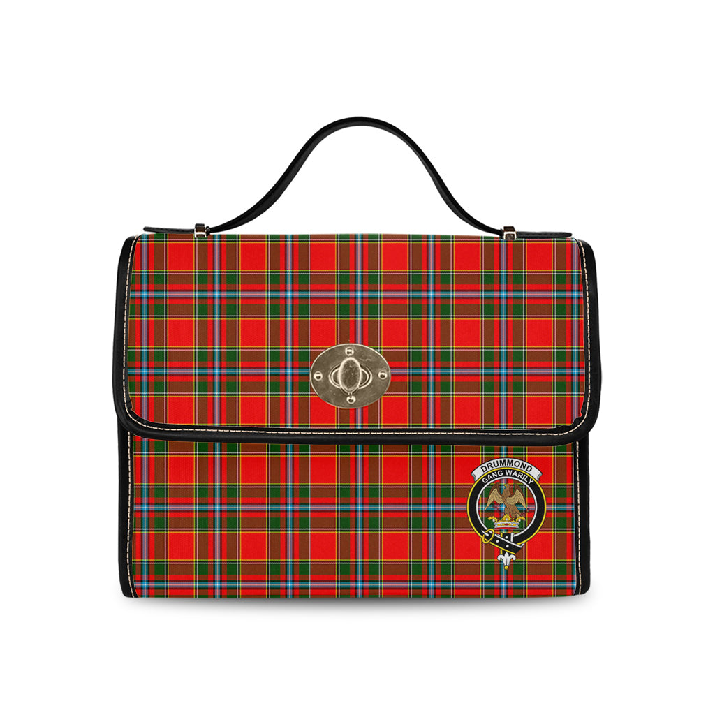 drummond-of-perth-tartan-leather-strap-waterproof-canvas-bag-with-family-crest