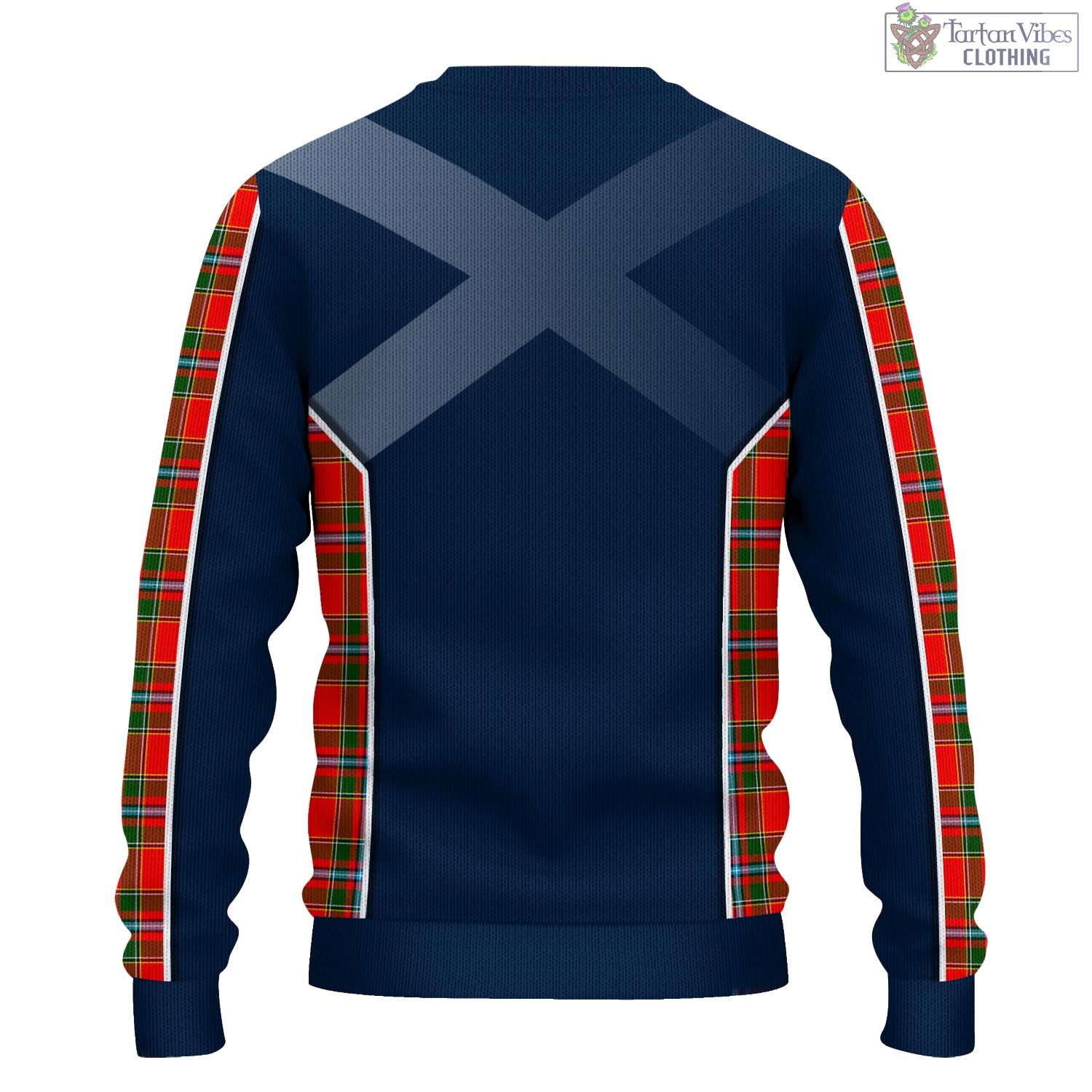 Tartan Vibes Clothing Drummond of Perth Tartan Knitted Sweatshirt with Family Crest and Scottish Thistle Vibes Sport Style