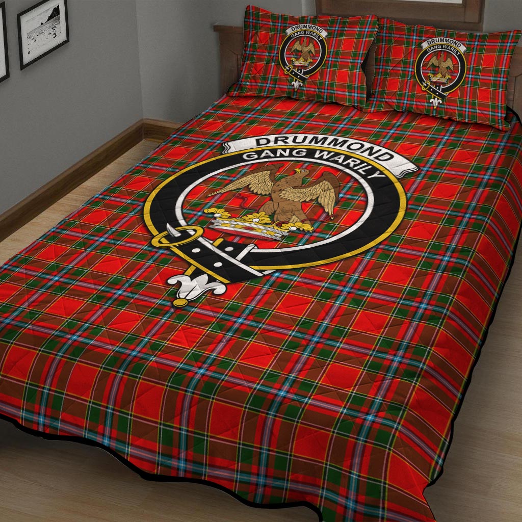 Drummond of Perth Tartan Quilt Bed Set with Family Crest - Tartan Vibes Clothing