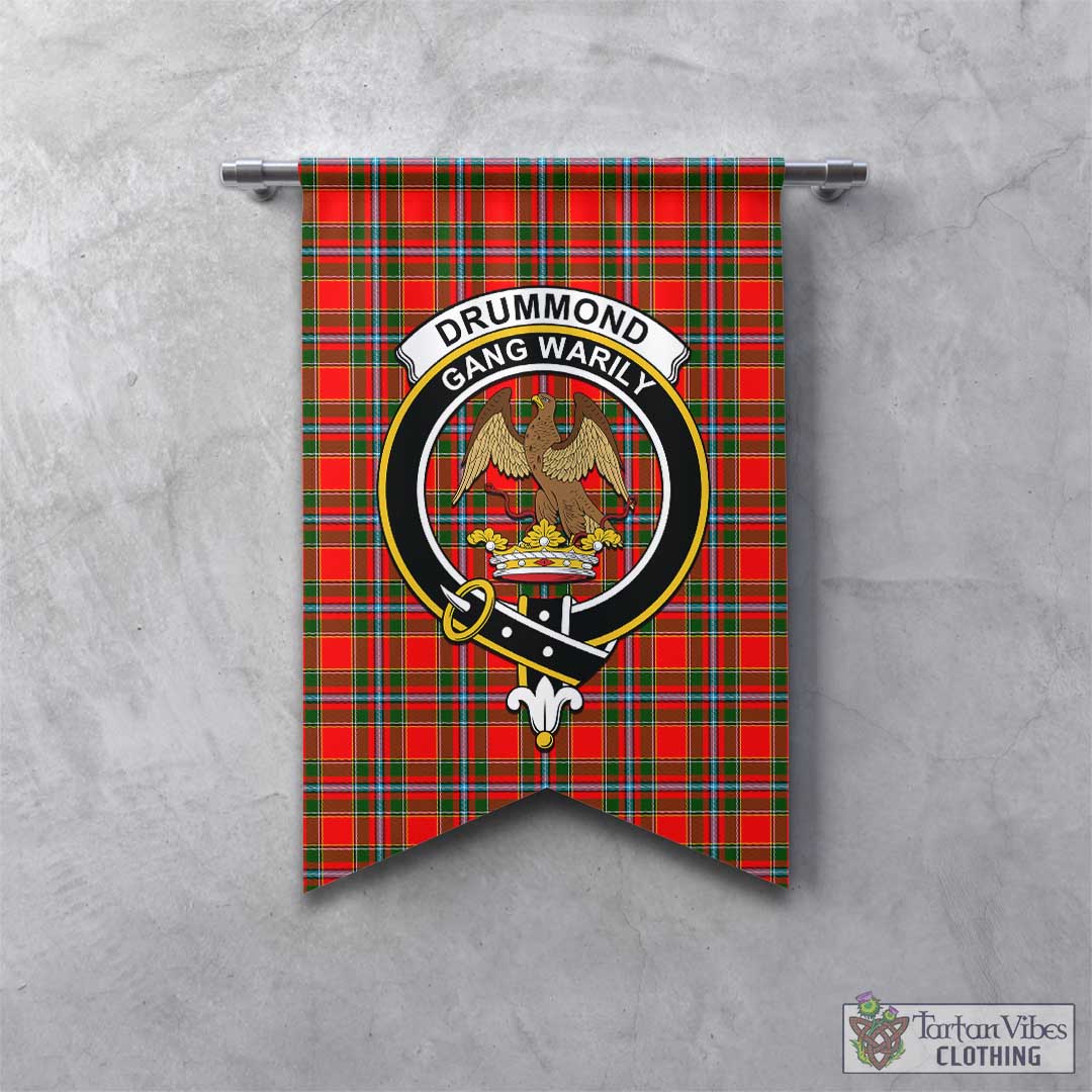 Tartan Vibes Clothing Drummond of Perth Tartan Gonfalon, Tartan Banner with Family Crest