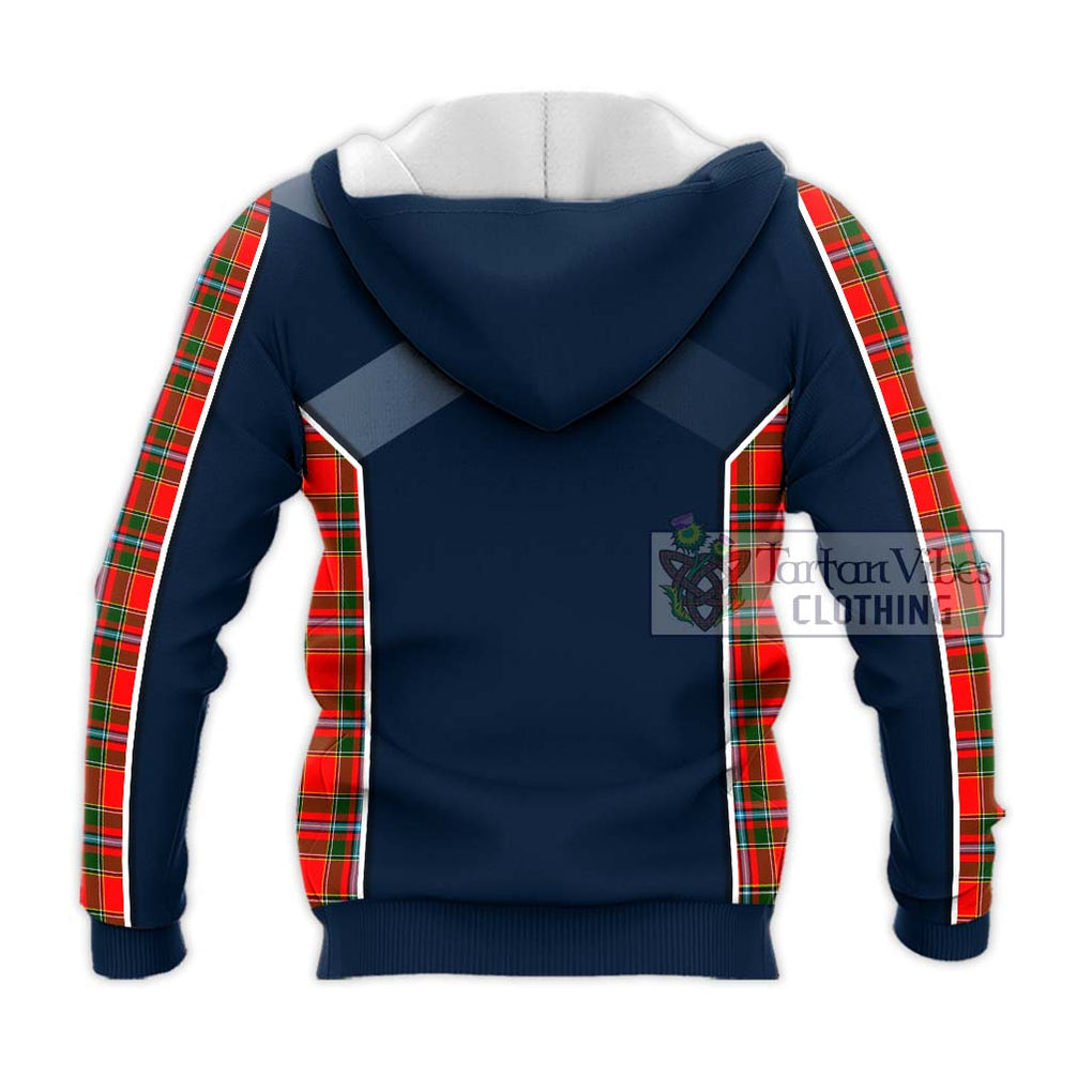 Drummond of Perth Tartan Knitted Hoodie with Family Crest and Lion Rampant Vibes Sport Style - Tartan Vibes Clothing