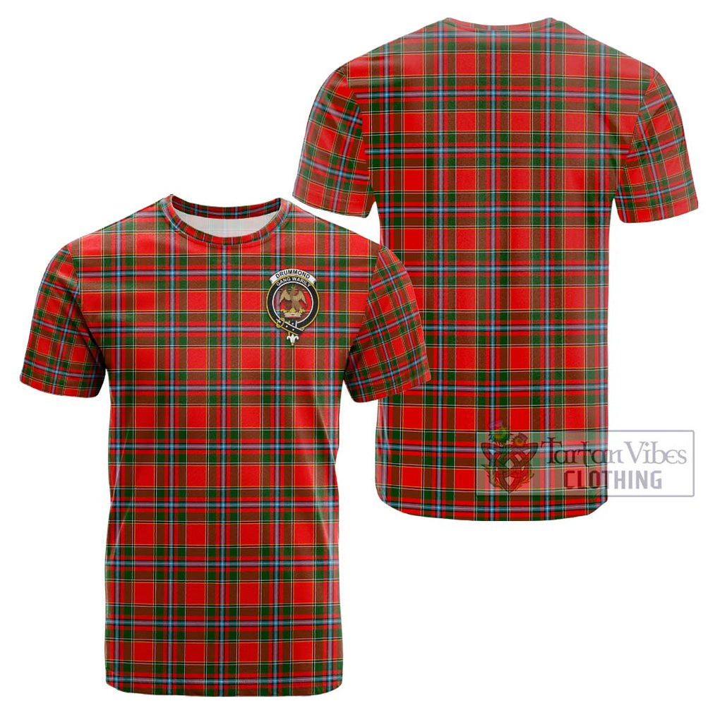 Drummond of Perth Tartan Cotton T-Shirt with Family Crest Kid's Shirt - Tartanvibesclothing Shop