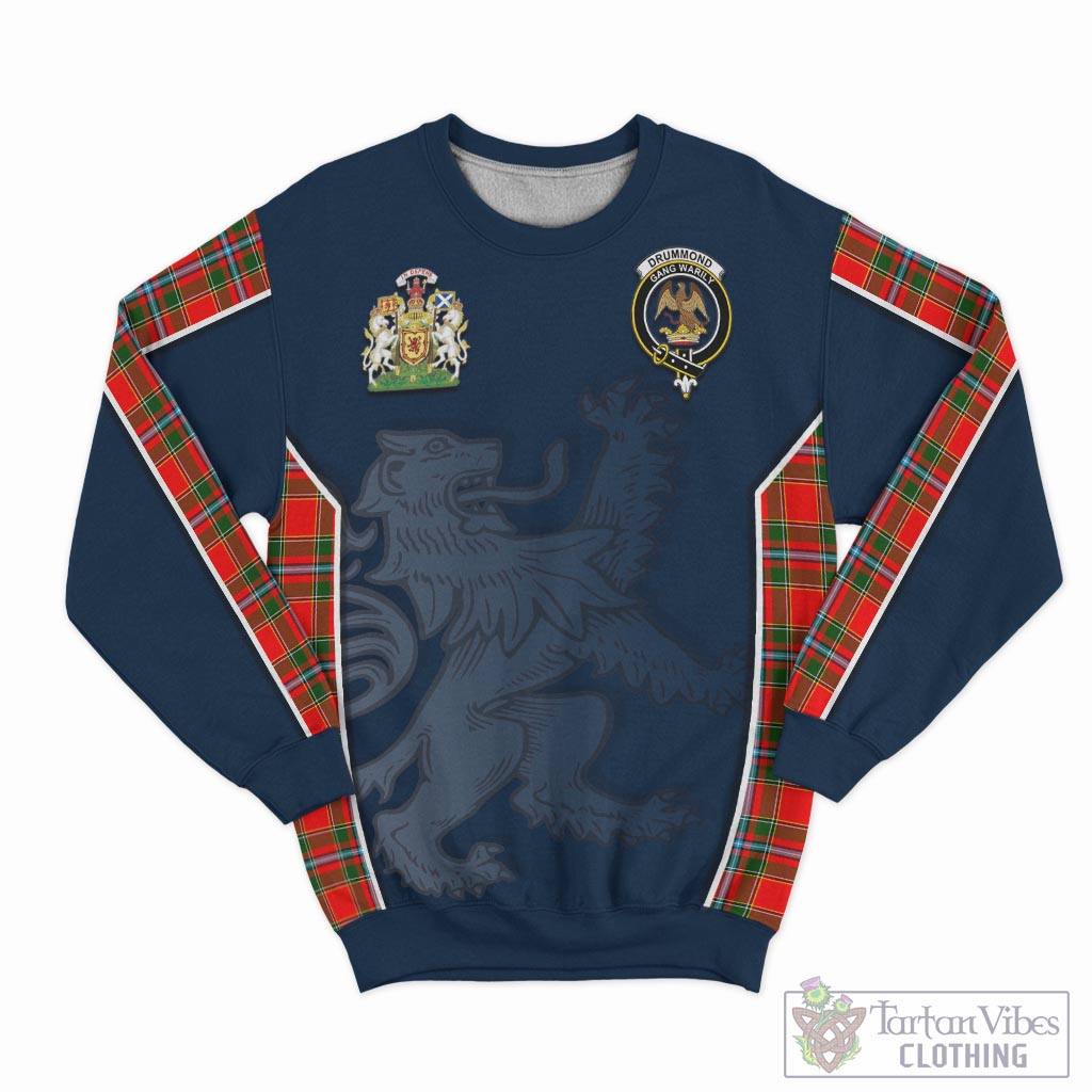 Tartan Vibes Clothing Drummond of Perth Tartan Sweater with Family Crest and Lion Rampant Vibes Sport Style